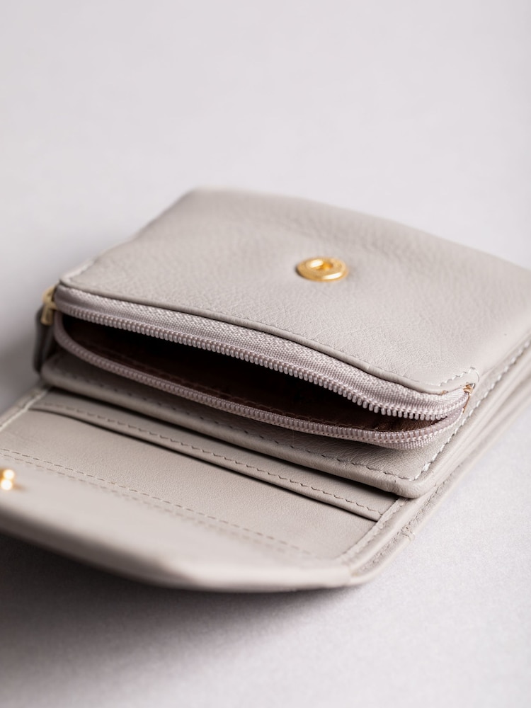 Lakeland Leather Grey Mini Icon Flapover Purse - Image 4 of 4