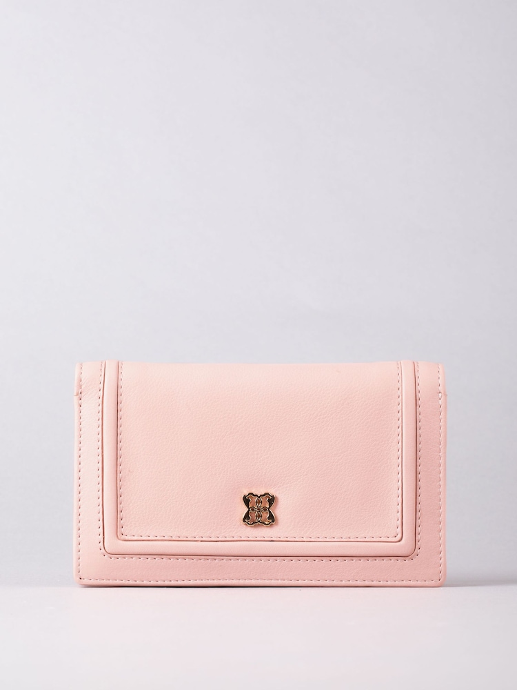 Lakeland Leather Pink Medium Icon Leather Flapover Purse - Image 2 of 4