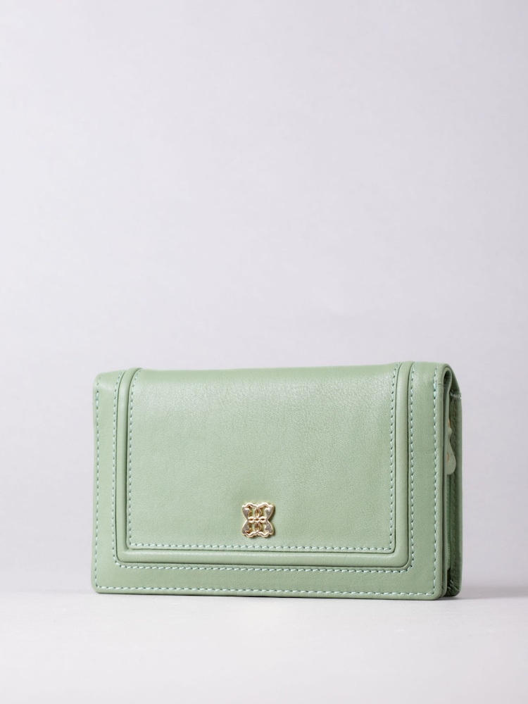 Lakeland Leather Green Medium Icon Leather Flapover Purse - Image 1 of 4