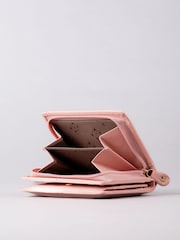 Lakeland Leather Pink Small Icon Leather Flapover Purse - Image 3 of 4