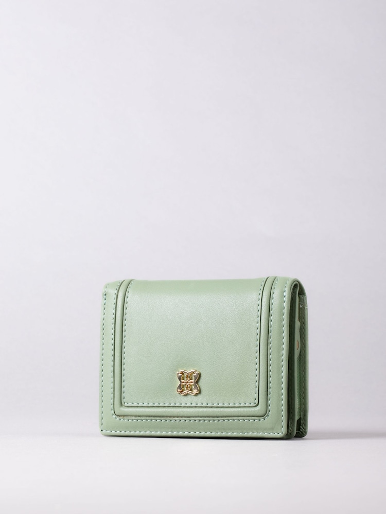Lakeland Leather Green Small Icon Leather Flapover Purse - Image 1 of 4