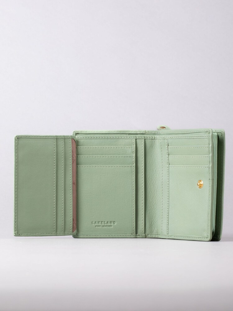 Lakeland Leather Green Small Icon Leather Flapover Purse - Image 3 of 4