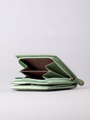 Lakeland Leather Green Small Icon Leather Flapover Purse - Image 4 of 4