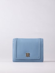 Lakeland Leather Light Blue Small Icon Leather Flapover Purse - Image 2 of 4