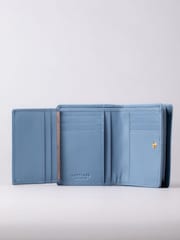 Lakeland Leather Light Blue Small Icon Leather Flapover Purse - Image 3 of 4
