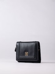 Lakeland Leather Black Mini Icon Flapover Purse - Image 1 of 4
