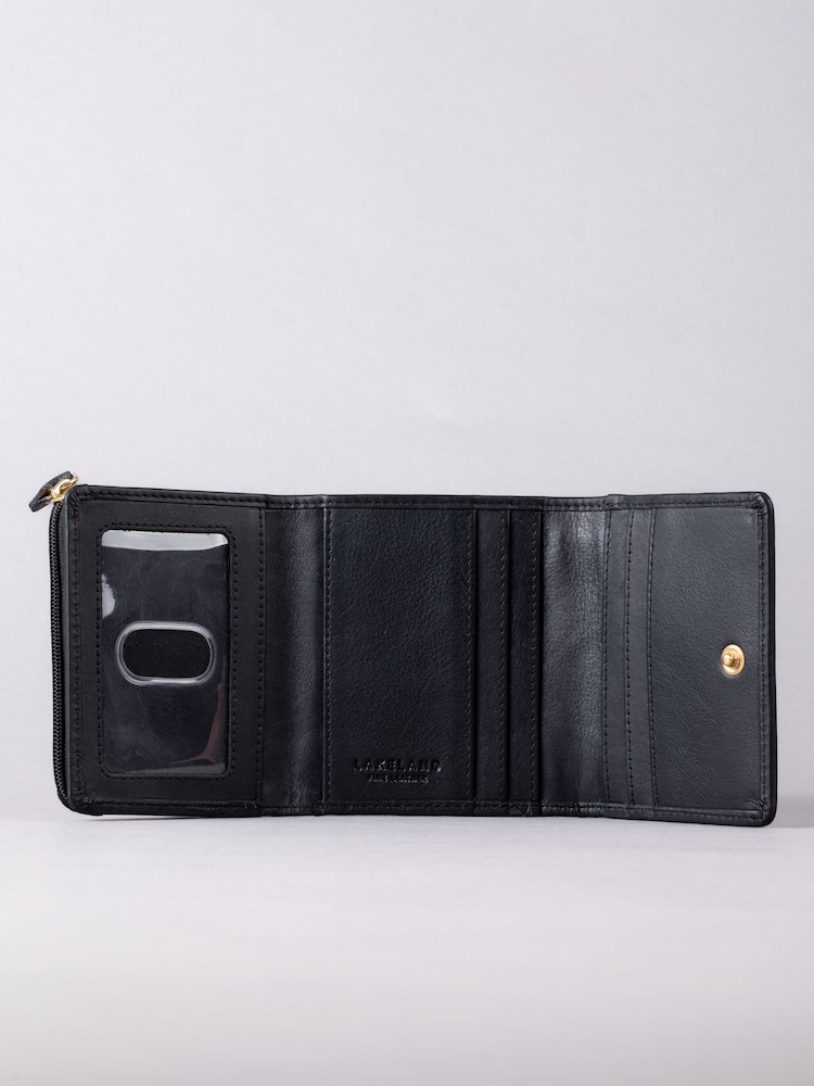 Lakeland Leather Black Mini Icon Flapover Purse - Image 3 of 4