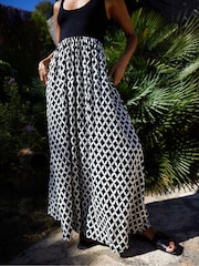 Ro&Zo Black Petite Geo Print Skirt Maxi Dress - Image 1 of 5