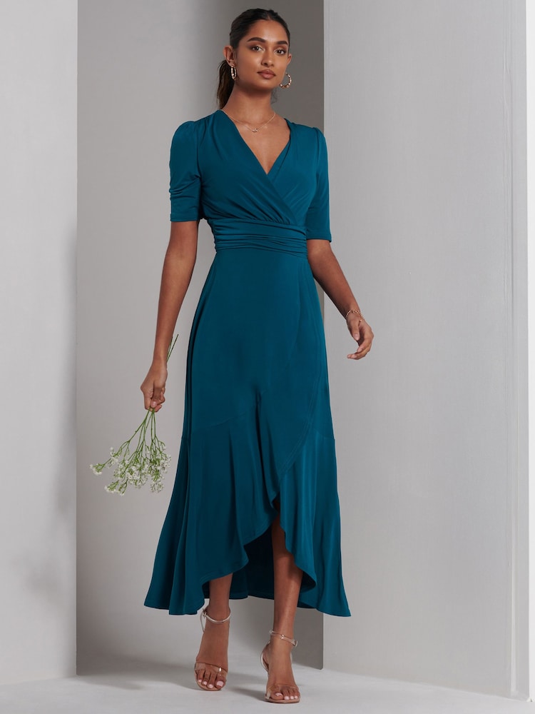 Jolie Moi Blue Olana Jersey Frill Hem Maxi Dress - Image 6 of 6 Jolie Moi Blue Olana Jersey Frill Hem Maxi Dress - Image 6 of 6