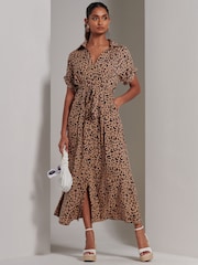 Jolie Moi Animal Drop Shoulder Shirt Maxi Dress - Image 1 of 6