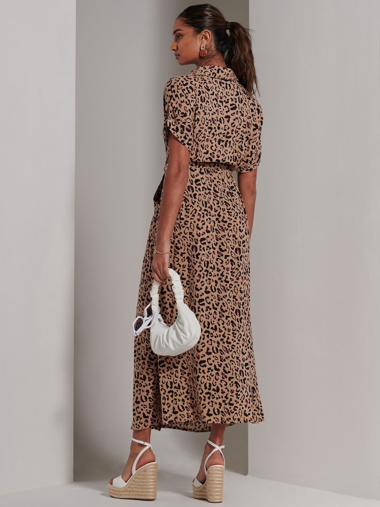 Jolie Moi Animal Drop Shoulder Shirt Maxi Dress - Image 2 of 6