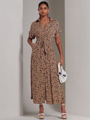 Jolie Moi Animal Drop Shoulder Shirt Maxi Dress - Image 4 of 6