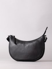 Lakeland Leather Black Coniston Crescent Cross-Body Bag - Image 1 of 6