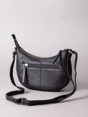 Lakeland Leather Black Coniston Crescent Cross-Body Bag - Image 3 of 6