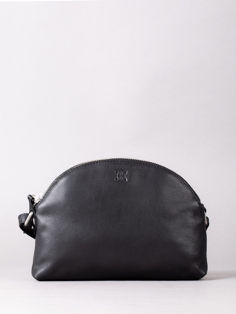 Lakeland Leather Black Coniston Duo Curved Cross-Body Bag - Image 1 of 6