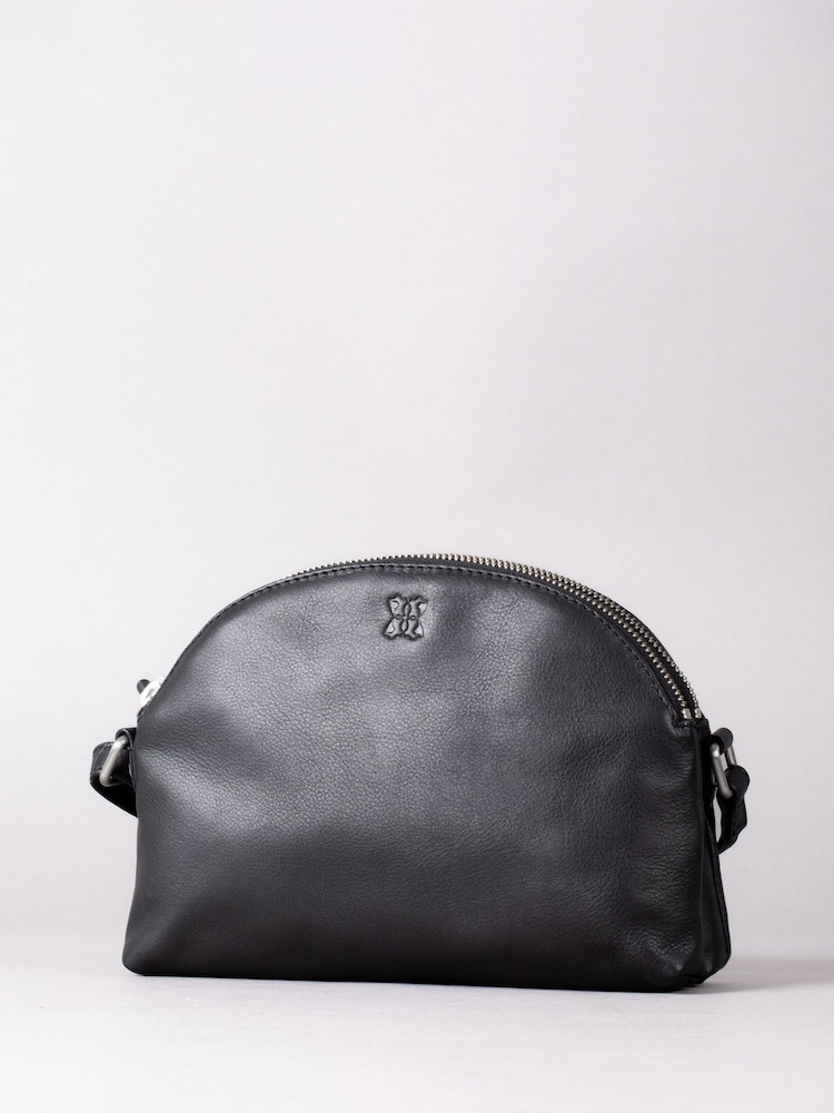 Lakeland Leather Black Coniston Duo Curved Cross-Body Bag - Image 2 of 6