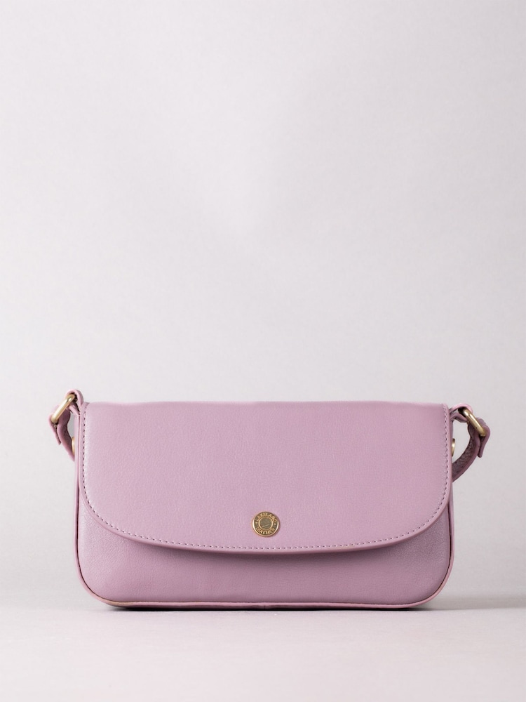 Lakeland Leather Pink Small Tarnbeck Leather Flapover Cross-Body Bag - Image 2 of 6