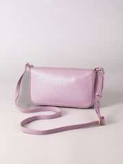 Lakeland Leather Pink Small Tarnbeck Leather Flapover Cross-Body Bag - Image 5 of 6