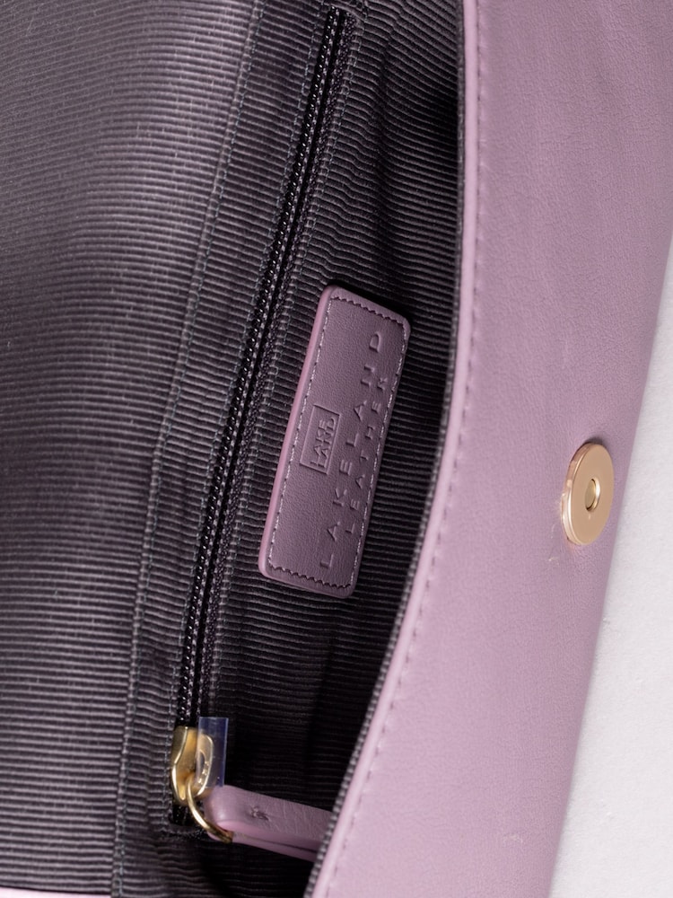 Lakeland Leather Pink Small Tarnbeck Leather Flapover Cross-Body Bag - Image 6 of 6