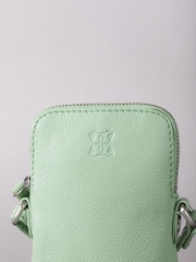 Lakeland Leather Green Coniston Leather Cross-Body Phone Pouch - Image 3 of 6