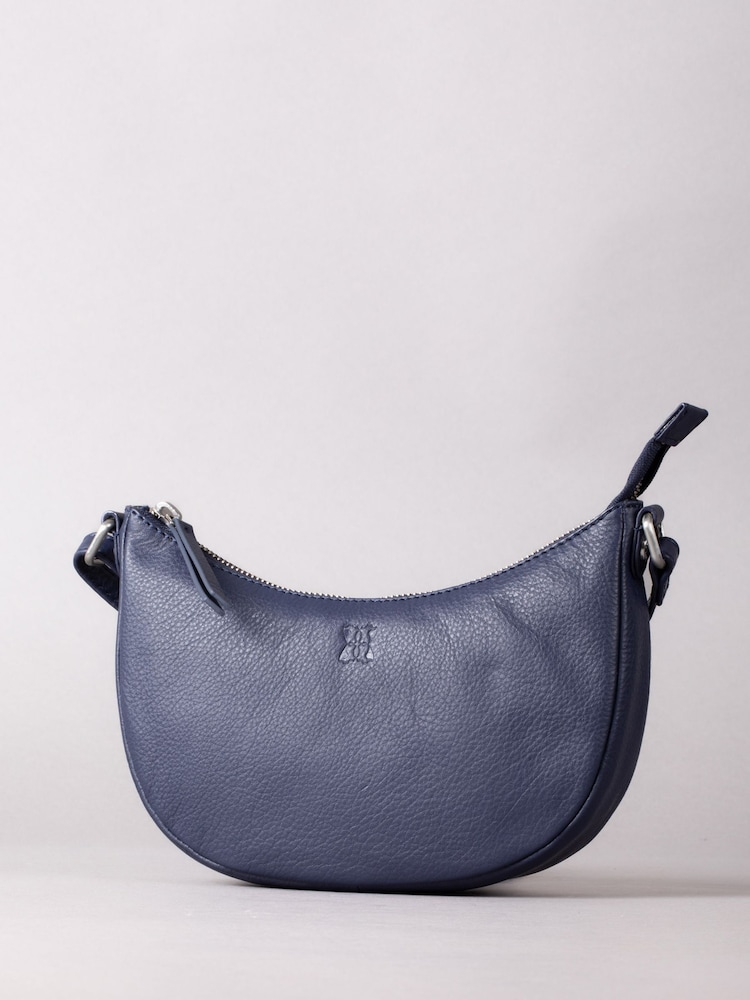 Lakeland Leather Blue Coniston Crescent Cross-Body Bag - Image 1 of 6