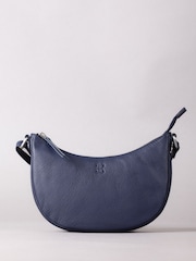 Lakeland Leather Blue Coniston Crescent Cross-Body Bag - Image 2 of 6