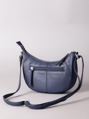 Lakeland Leather Blue Coniston Crescent Cross-Body Bag - Image 3 of 6