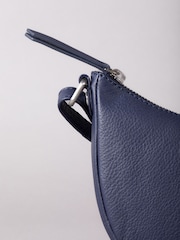 Lakeland Leather Blue Coniston Crescent Cross-Body Bag - Image 4 of 6