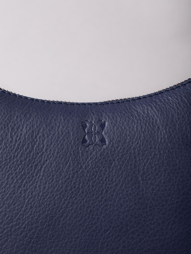 Lakeland Leather Blue Coniston Crescent Cross-Body Bag - Image 6 of 6