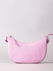 Lakeland Leather Pink Coniston Crescent Cross-Body Bag - Image 1 of 6