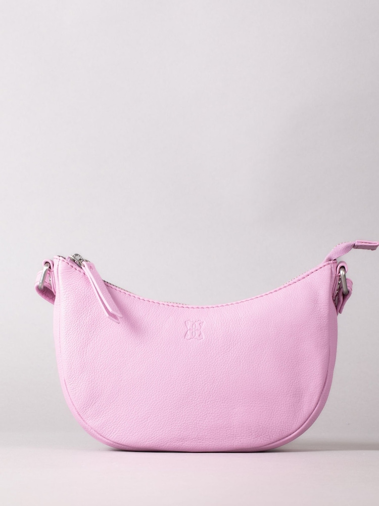 Lakeland Leather Pink Coniston Crescent Cross-Body Bag - Image 1 of 6