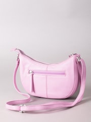 Lakeland Leather Pink Coniston Crescent Cross-Body Bag - Image 5 of 6
