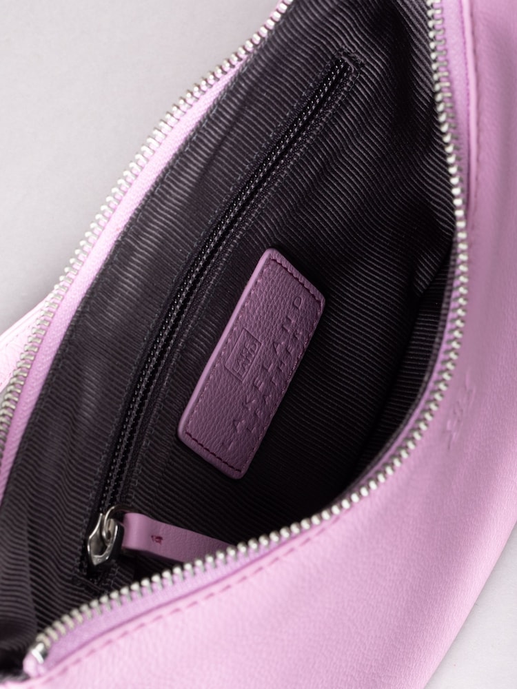 Lakeland Leather Pink Coniston Crescent Cross-Body Bag - Image 6 of 6