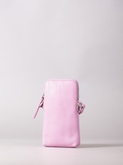 Lakeland Leather Pink Coniston Leather Cross-Body Phone Pouch - Image 2 of 6