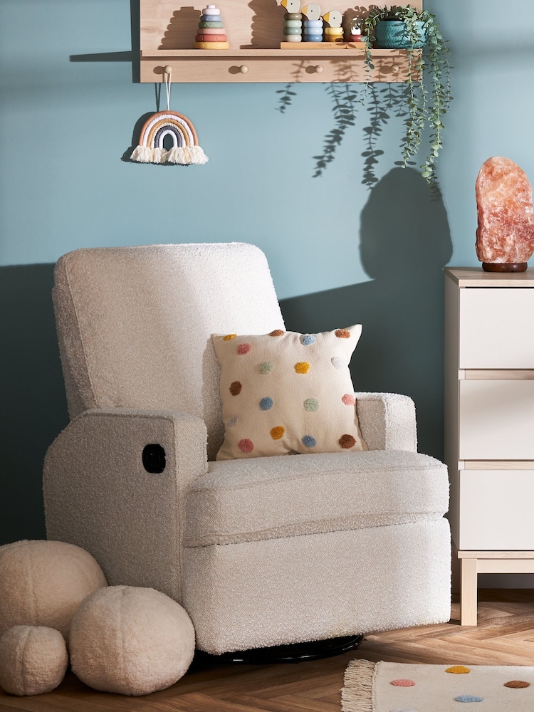 Obaby Boucle Style Madison Swivel Glider Recliner Nursing Chair - Image 1 of 6