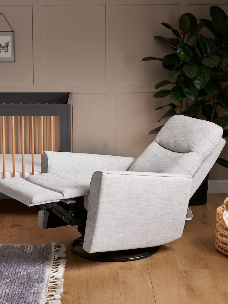 Obaby Grey Madison Swivel Glider Recliner Nursing Chair - Image 2 of 7