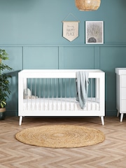 Obaby White with Acrylic Maya Nursery Cot Bed - Image 1 of 6