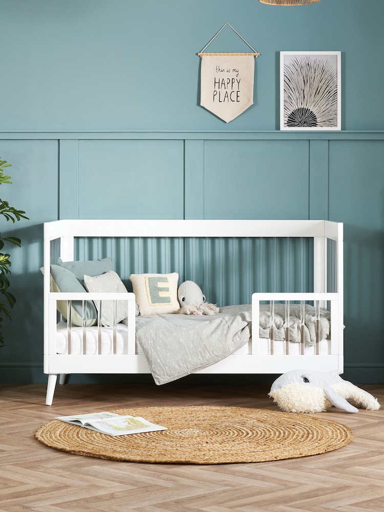 Obaby White with Acrylic Maya Nursery Cot Bed - Image 2 of 6