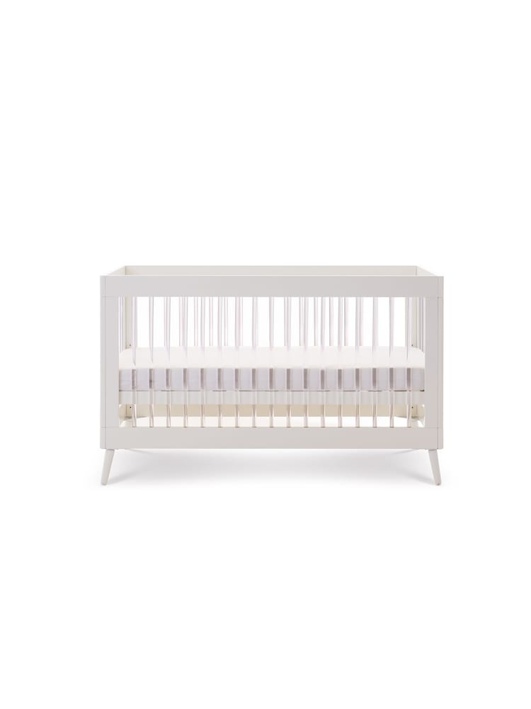 Obaby White with Acrylic Maya Nursery Cot Bed - Image 6 of 6