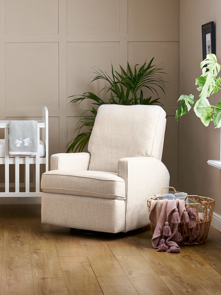 Obaby Oatmeal Madison Swivel Glider Recliner Nursing Chair - Image 2 of 4 Obaby Oatmeal Madison Swivel Glider Recliner Nursing Chair - Image 2 of 4