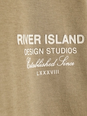 River Island Brown River Branded T-Shirt & Short Set - Image 3 of 4