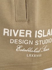 River Island Brown River Branded T-Shirt & Short Set - Image 4 of 4
