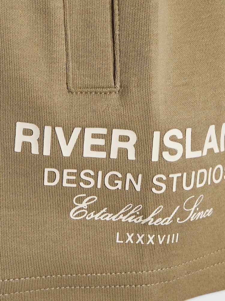 River Island Brown River Branded T-Shirt & Short Set - Image 4 of 4