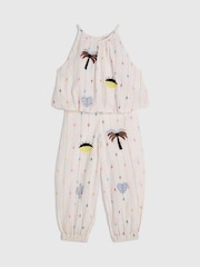River Island Cream Stripe Halter Neck Top & Hareem Set - Image 3 of 5