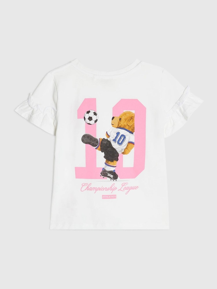 River Island White World Cup Bear T-Shirt - Image 1 of 4