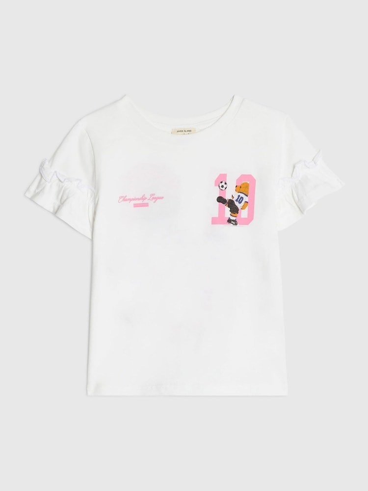 River Island White World Cup Bear T-Shirt - Image 2 of 4
