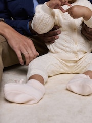 Chloé Baby Cream Textured Knitted All-In-One and Hat Set - Image 4 of 8