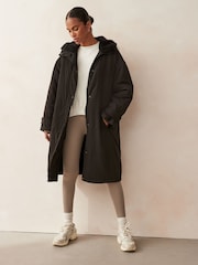 Urban Code Black Maxi Changing Coats With Shearling - Image 1 of 6