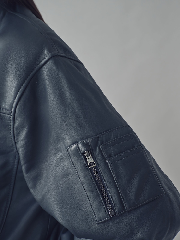 Urban Code Kožený bomber Bunda - Image 3 of 6