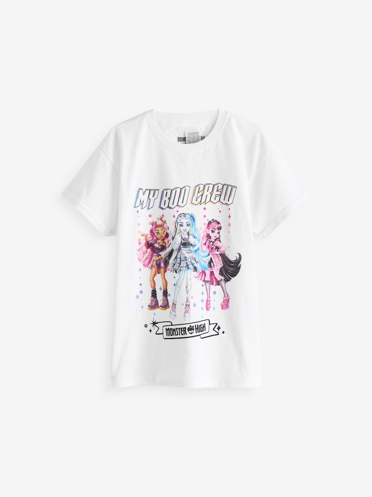 Vanilla Underground White Girls Monster High Licensed 100% Cotton T-Shirt - Image 1 of 4
